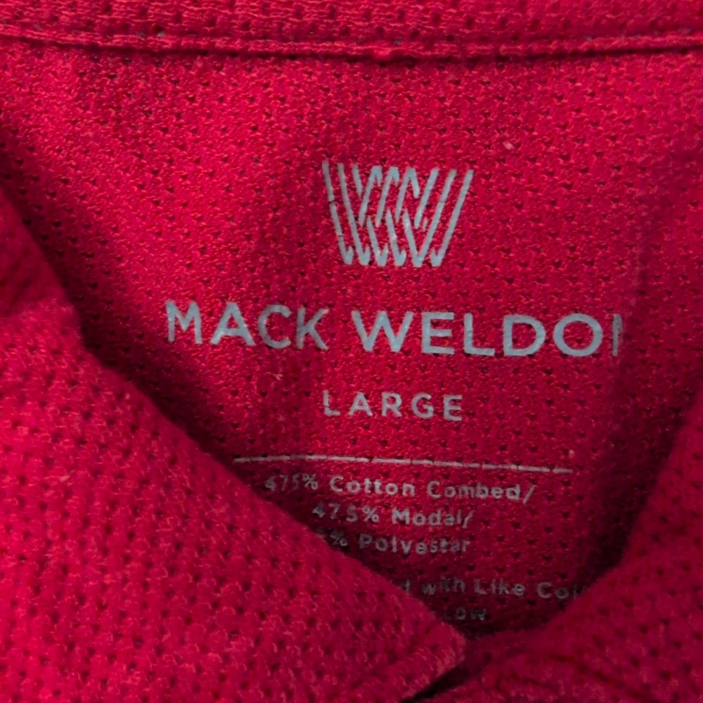 Mack Weldon Red Polo Shirt Large Men